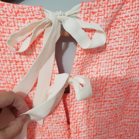 Raoul Neon Orange Tangerine Sleeveless Sheath Ribbon Dress - Picture 7 of 11